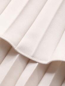 DAZY Women's Asymmetrical Midi Dress With Faux Blazer Design And Pleated Patchwork - Apricot - View 3