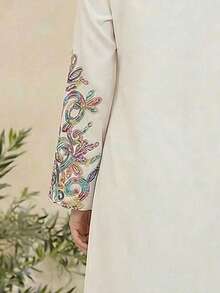 Jalabiya floral pour adolescente, robe arabe vintage élégante à fleurs brodées, robe longue à manches longues minimaliste et traditionnelle pour adolescentes, convient pour le printemps/l'été, robe longue à manches longues élégante et modeste, abaya de prière, confort facile, tenue décontractée, vibrations de vacances, caftan modeste, jalabiya pour adolescente, jalabiya pour adolescentes