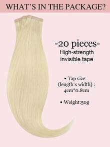 20PCS Straight Tape In 100% Human Hair Extensions 14-24in 50G/Pack Invisible PU Tape In Hair Extensions For Salon Natural High Quality Real Remy Human Hair Silky Seamless Halloween Costumes Winter Christmas Halloween Costumes Autumn Outfits - S60A - View 4