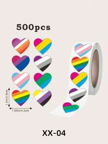 500张/卷 LGBT彩虹条纹图案贴纸 学校用品 返校季 - 彩色 - 查看 7