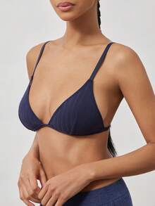 Ocili Sexy Minimalist Wireless Bra, Thin Cotton Fabric, No Underwire, No Padding, Triangle Cup, European & Japanese Style - Blue - View 5