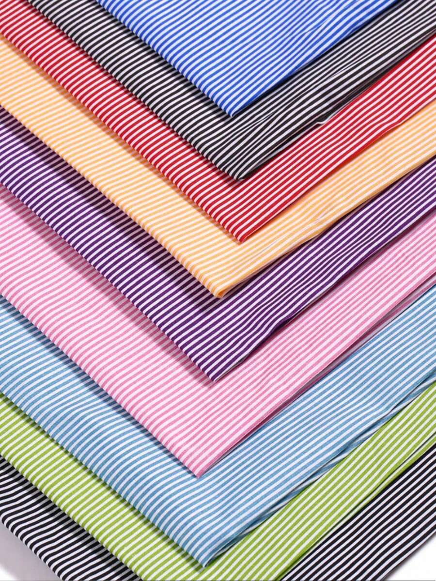 1pc Fashion Jacquard Striped Woven Fabric, Dobby Stripe Textured Fabric - Multicolor - View 1