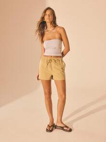 Aralina Leisurewear Active Spring Summer Beach Drawcord Vacation Running Short - Rust Brown - View 7