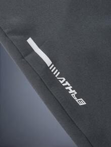 男士独特斜插口袋抽绳腰七分裤，适合秋冬春夏穿着 - 深灰色 - 查看 7