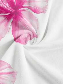 SHEIN MOD Women's Casual Floral Pattern Asymmetric Hem Tube Top - Multicolor - View 3