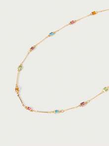 Glisma 女士链条项链，高级/复古/优雅，18K镀金，性感/复古，适合妈妈/女士/女孩/母亲，夏季/海滩/舞会/派对，多层/宝石/串珠/水晶，吊坠/粗链 - 金色 - 查看 6