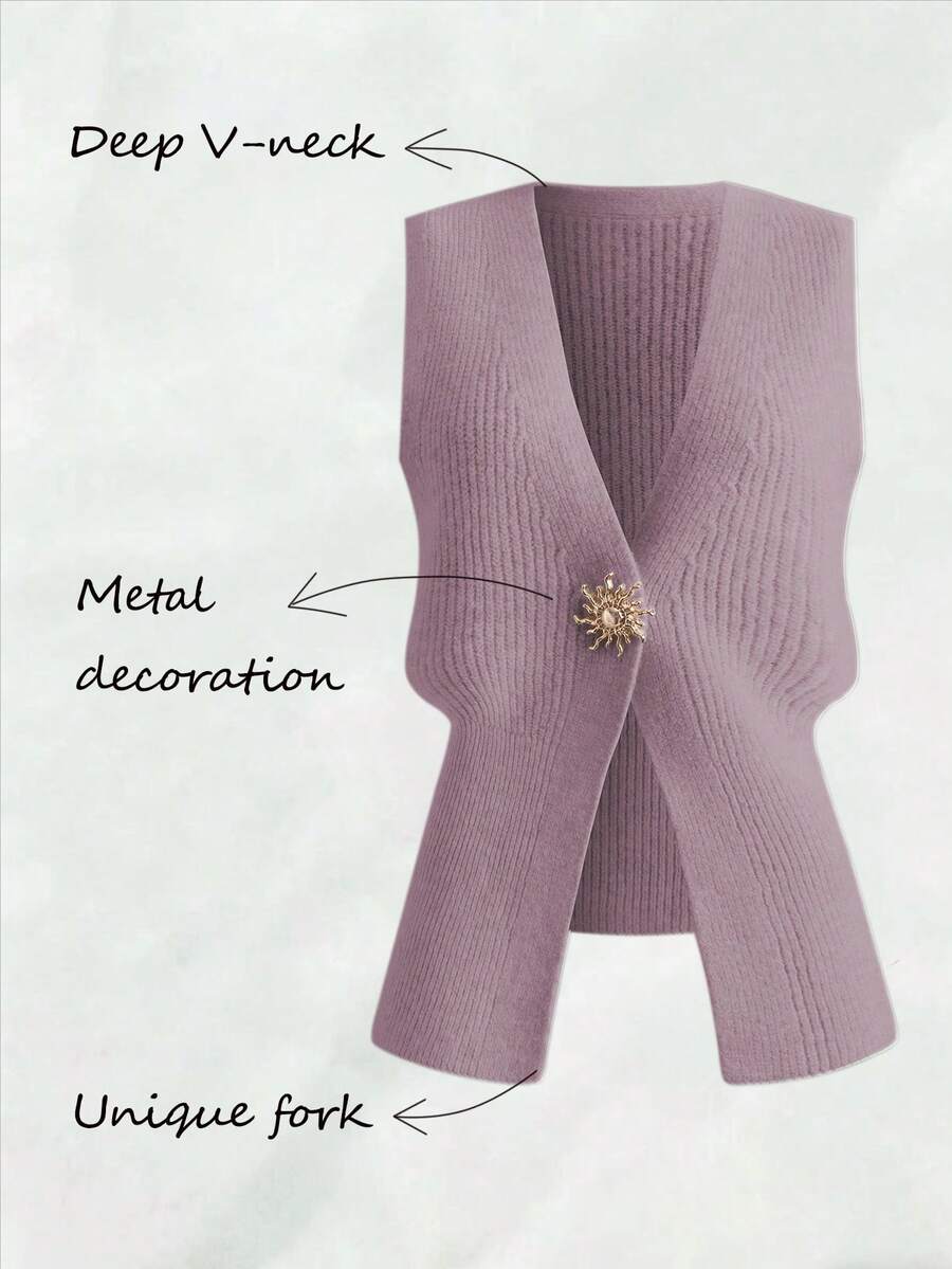 Franclia New Unique French Design Niche Elegant Versatile Elegant Fashion Women Cardigan - Purple - View 1