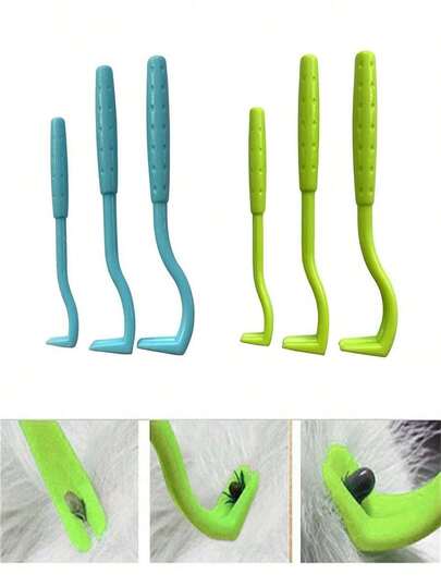 3 PiecesPP Multicolor Pet Flea Remover Tool Set Suitable For Cats And Dogs To Remove Ticks