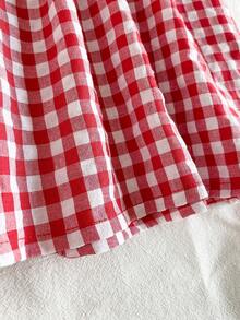 Vintaside Kids Vestido casual sin mangas a cuadros para niña, verano - Rojo - Ver 7