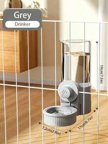 SHEIN 半件悬挂式自动宠物食品喂食器和饮水器套装，重力猫喂食器，带笼式碗