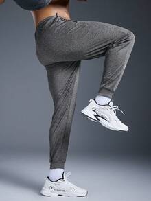 Driftmere Men's Sports Pants, Outdoor Casual Drawstring Waist Trousers, Quick-Dry Stretchy Wrinkle-Resistant Spring To Summer, For Spring/Summer, Comfort And Soft Sports Pants, For Gym And Jogger, Athleisure Style, Sporty Fashion Father's Day – A Fathers Day Gift Guide - Dark Grey - View 5