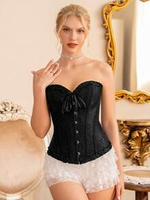 Myrelith 优雅提花无弹力塑身女式衬衫 - 黑色 - 查看 4