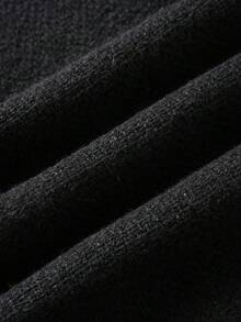 ROMWE MEN Street Life Men's Casual Spider Web Pattern V-Neck Sweater Vest, Suitable For Daily Commute, Halloween, Autumn/Winter - Black - View 4