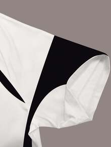 Manfinity Dauomo Men's Numeric Print Round Neck Casual Loose T-Shirt - Multicolor - View 4