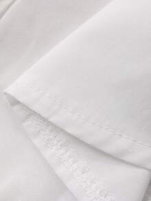 DAZY 女士蕾丝拼接休闲蝴蝶结无袖衬衫 - 白色 - 查看 3