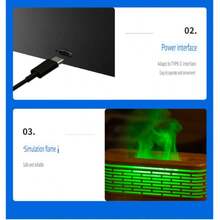 1PC Simulated Flame Aroma Diffuser Lamp – USB Powered, 7-Color RGB Light, Flame Effect Humidifier & Essential Oil Diffuser, Air Purifier With Auto Shut-Off Protection, 120ml Capacity, Ultra-Quiet Operation. Ideal For Room Decor, Office, Living Room, Study, Desktop, Birthday Gifts & Christmas Presents. - Multicolor - View 6