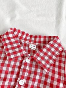 Vintaside Kids Vestido casual sin mangas a cuadros para niña, verano - Rojo - Ver 6