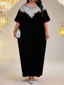 SHEIN Lady Đầm dạ hội thanh lịch cỡ lớn đính sequin lấp lánh - Nhiều màu - Xem 5