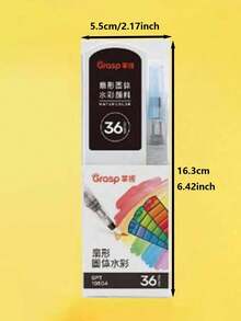 36色固体水彩颜料套装，可折叠旅行水彩颜料，含水彩笔，专用扇形绘画工具 - 彩色 - 查看 5