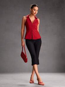 CUCCOO SZL Women's Pointed Toe Heart Rhinestone Design Fashionable Elegant High Heel Sandals - Red - View 4