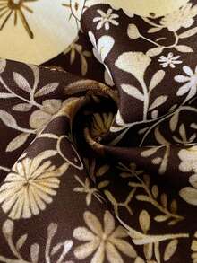 Whyspr 大码复古印花拼接喇叭袖连衣裙 - 彩色 - 查看 4