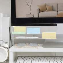 1 Pc Transparent Acrylic Self-Adhesive Memo Board, Minimalist Multi-Purpose Office Desk Side Storage Rack,School Supplies,Back To School - White - View 2