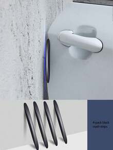 4Pcs Soft Rubber Car Bumper Strips, Self-Adhesive Anti-Collision & Scratch Protector, Silicone Bumper Guard, Heat Resistant, Black, Universal