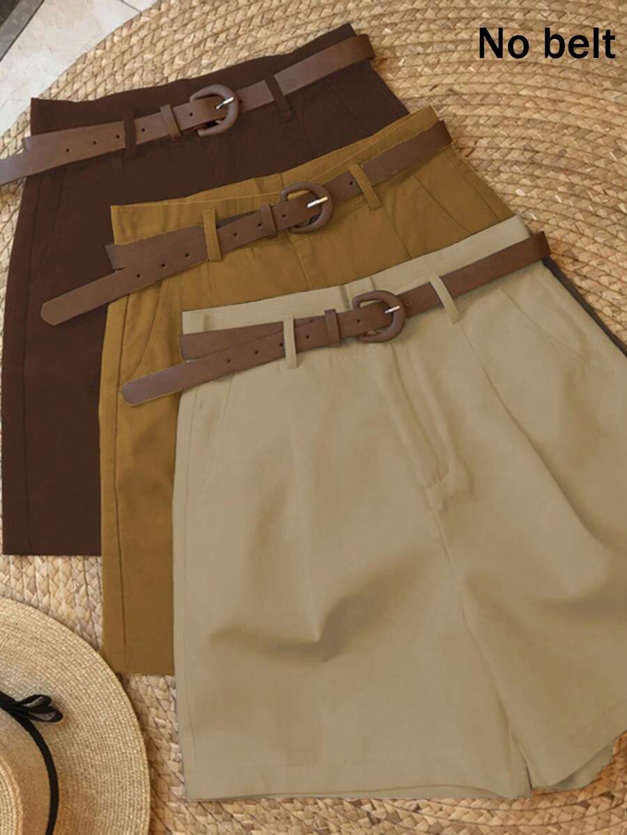 Resyla 3 st svartvita rutiga shorts i casual/business-modell för kvinnor (utan bälte) - Multifärgad - Visa 1