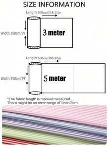 1pc Fashion Jacquard Striped Woven Fabric, Dobby Stripe Textured Fabric - Multicolor - View 2