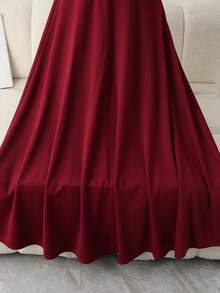 Franclia 女士酒红色珍珠装饰修身A字无袖连衣裙，休闲百搭，适合约会、派对、通勤、春夏穿着，也适合情人节、下午茶等场合。 - 酒紅色 - 查看 8