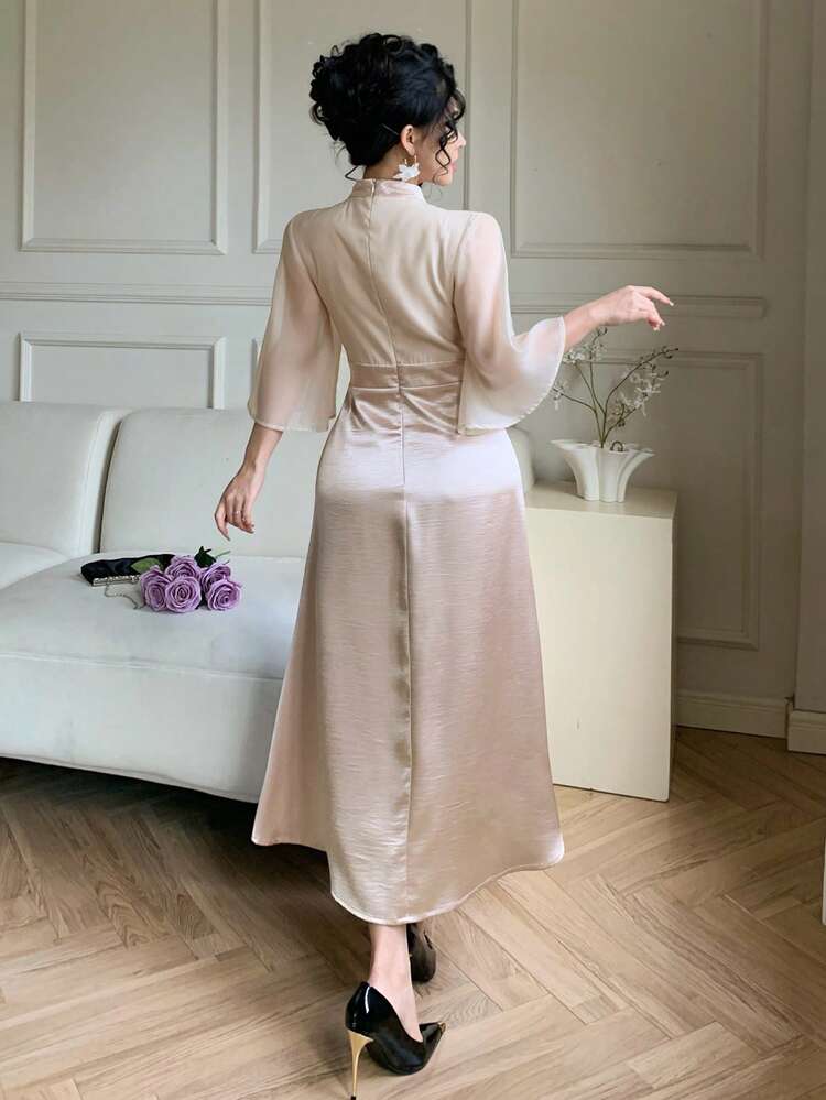 Spring/Summer Satin Satin Formal Dress, Elegant Slim Fit Long Dress For Wedding, Party, Prom, Cocktail, Work Commute Maxi Dress Sundress