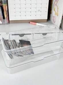 1 pieza Caja de almacenamiento, Organizador de escritorio para oficina en el hogar, Soporte multifuncional para cosméticos y joyas, Regalo perfecto para amigos, Regalo de cumpleaños - Multicolor - Ver 7