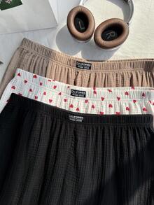 Comfortcana 3pcs/Set Plus Size Loose Casual Shorts, Multi-Color - Multicolor - View 5