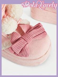 Dola Lovely Bottes courtes femme à semelle épaisse avec décoration en nœud et fourrure - Rose bonbon - Voir 11