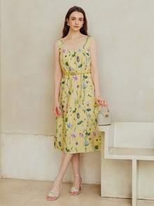 MOTF VESTIDO CAMISETA CON ESTAMPADO FLORAL - Amarillo - Ver 1
