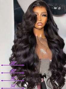 200% Density Glueless Wear And Go 5x5 Glueless Closure Wig Pre Cut Body Wave 13x4 Lace Front Wigs Pre-Plucked With Baby Hair Natural Hairline HD Lace Frontal Wig - Natural & Black - View 12