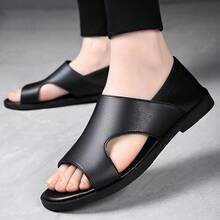 Sandalias casuales transpirables de doble uso para hombre Sandalias de trabajo/deportivas antideslizantes con puntera cerrada para hombre - Negro - Ver 1