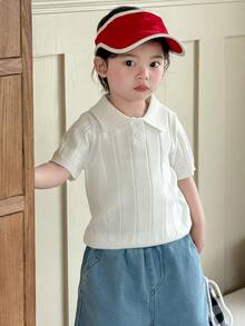 DAZY 幼儿男童休闲纯色短袖上衣，春夏款 - 白色 - 查看 8