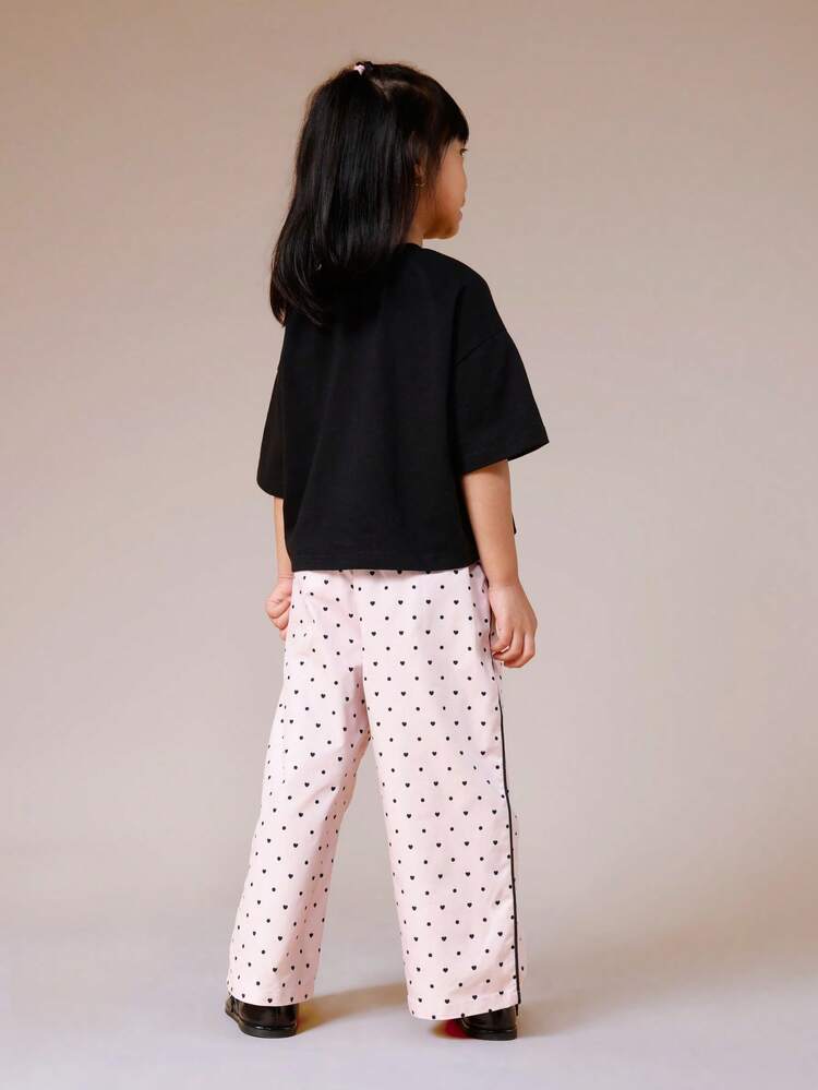 Crop T-Shirt With Palazzo Pants Set