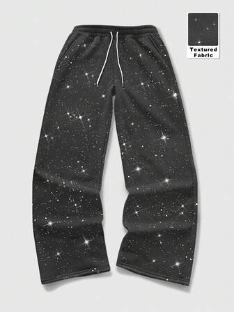 Street Life Men's Rhinestone Decor Fashion Sweatpants