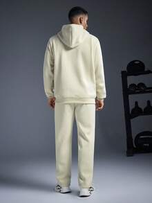 Driftmere 2件套男士秋冬休闲运动连帽运动服套装 - 卡其色 - 查看 2