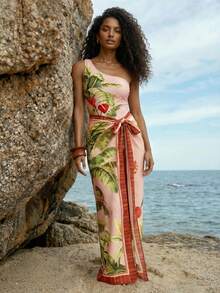 CAJUNI Canga Coral Praia 休闲优雅阳光丛林植物印花 - 彩色 - 查看 6