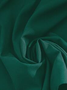 GlowEve CURVE Elegant Plus Size Dark Green Blouse Round Neck Long Sleeve Rhinestone Details Semi Sheer Woven Fabric Top - Dark Green - View 4