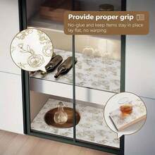 Gold Rose Printed Non-Stick Drawer Liner: Made Of EVA Material, Removable Drawer Mat For Kitchen Cabinet ,Dehumidifier For Home - Clear - View 2