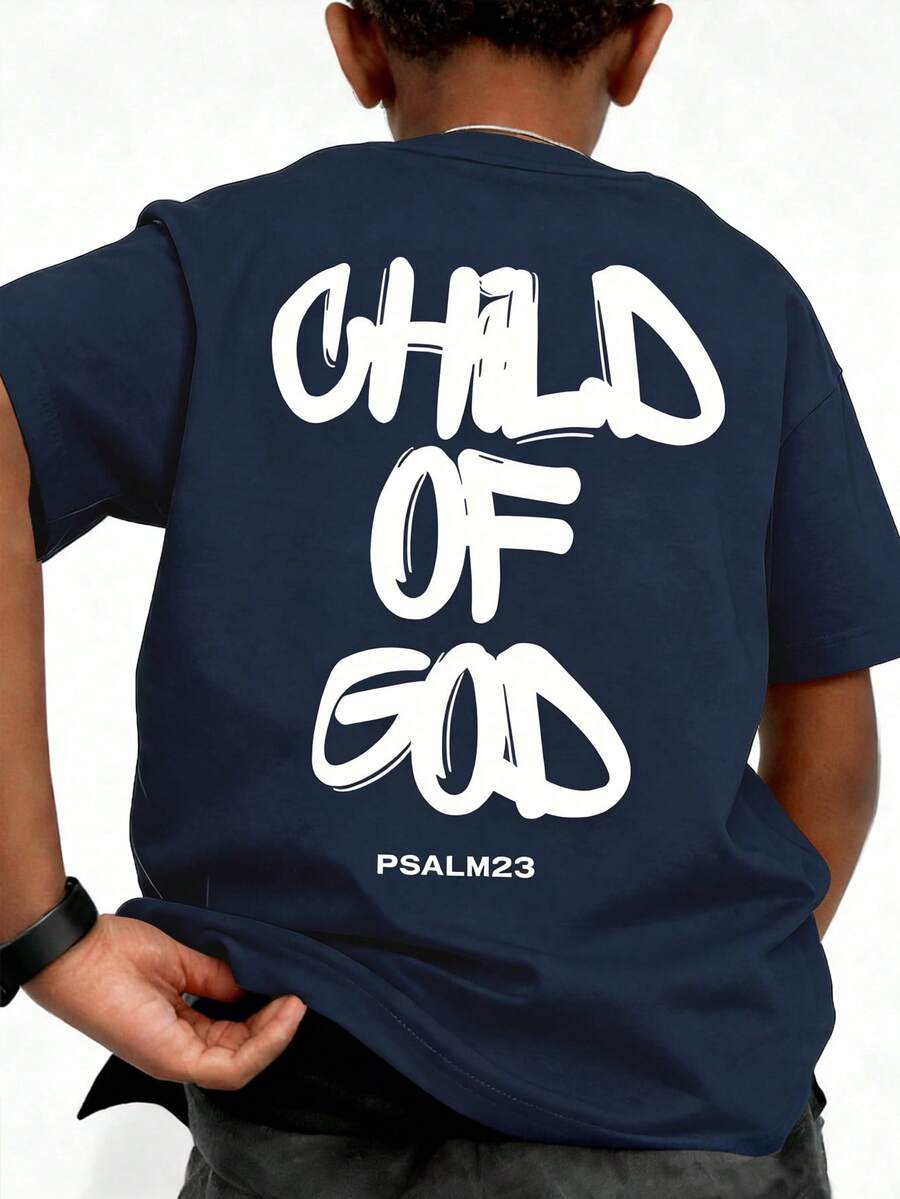 Coolqubz Teenager Jungen Lässig Rundhals Kurzarm T-Shirt - marineblau - Übersicht 1