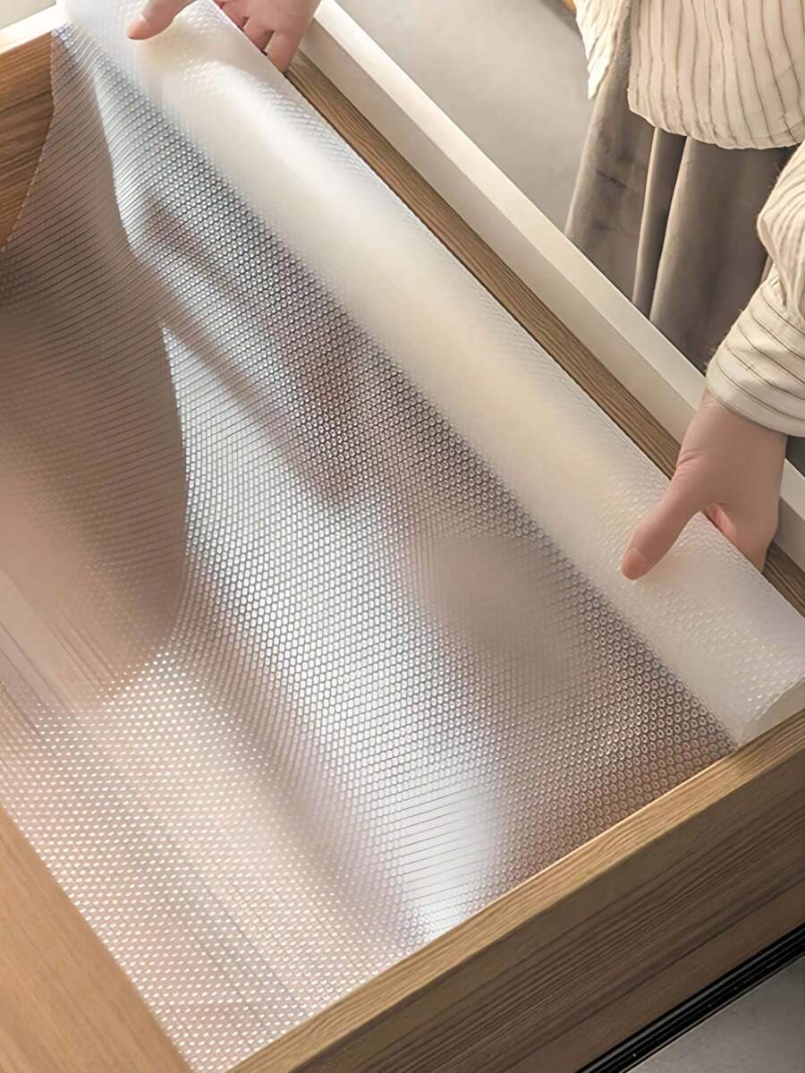 橱柜用无粘性搁板衬垫卷，防滑防水抽屉和冰箱衬垫，EVA易清洁橱柜垫，用于整理厨房、浴室、储物空间的搁板垫。 - 透明款 - 查看 1