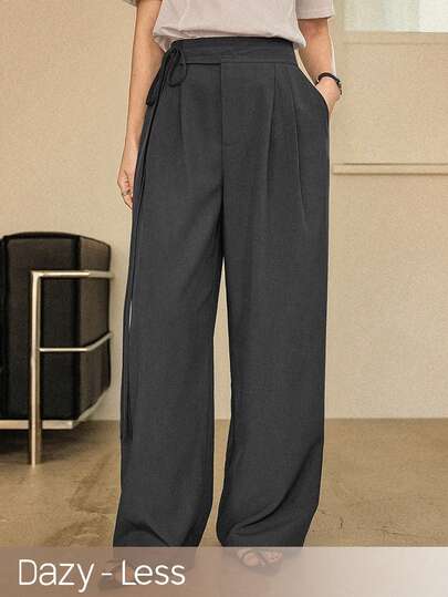 Dazy-Less Women's Elegant Design Pocket Straight Leg Casual Shorts, Business Casual Office Commuter Wear, Spring/Summer