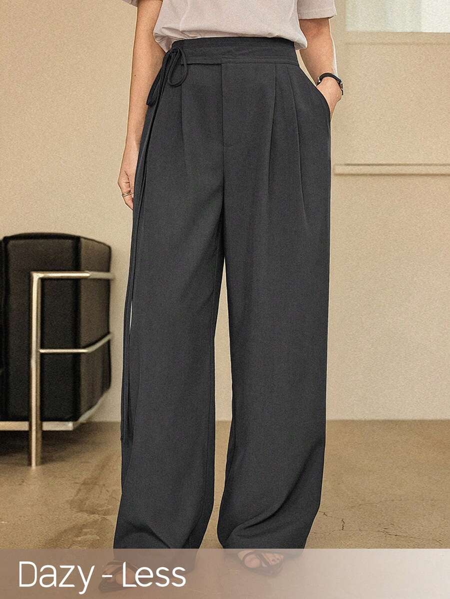 Dazy-Less Women's Elegant Design Pocket Straight Leg Casual Shorts, Business Casual Office Commuter Wear, Spring/Summer - Grey - View 1