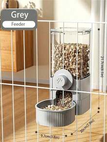 SHEIN 半件悬挂式自动宠物食品喂食器和饮水器套装，重力猫喂食器，带笼式碗