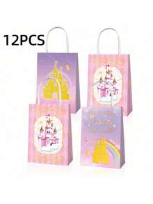 4/12/24pcs Princess Crown Gift Box, Princess-Themed Party Candy And Snack Gift Bag, Paper Box Birthday Party Gift, Holiday Gift - Multicolor - View 11